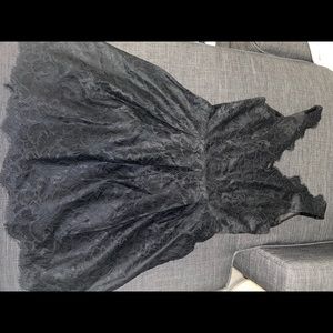 Black lace fit and flare dress